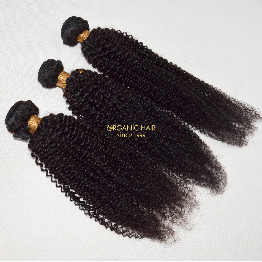 Virgin remy indian curly hair extensions